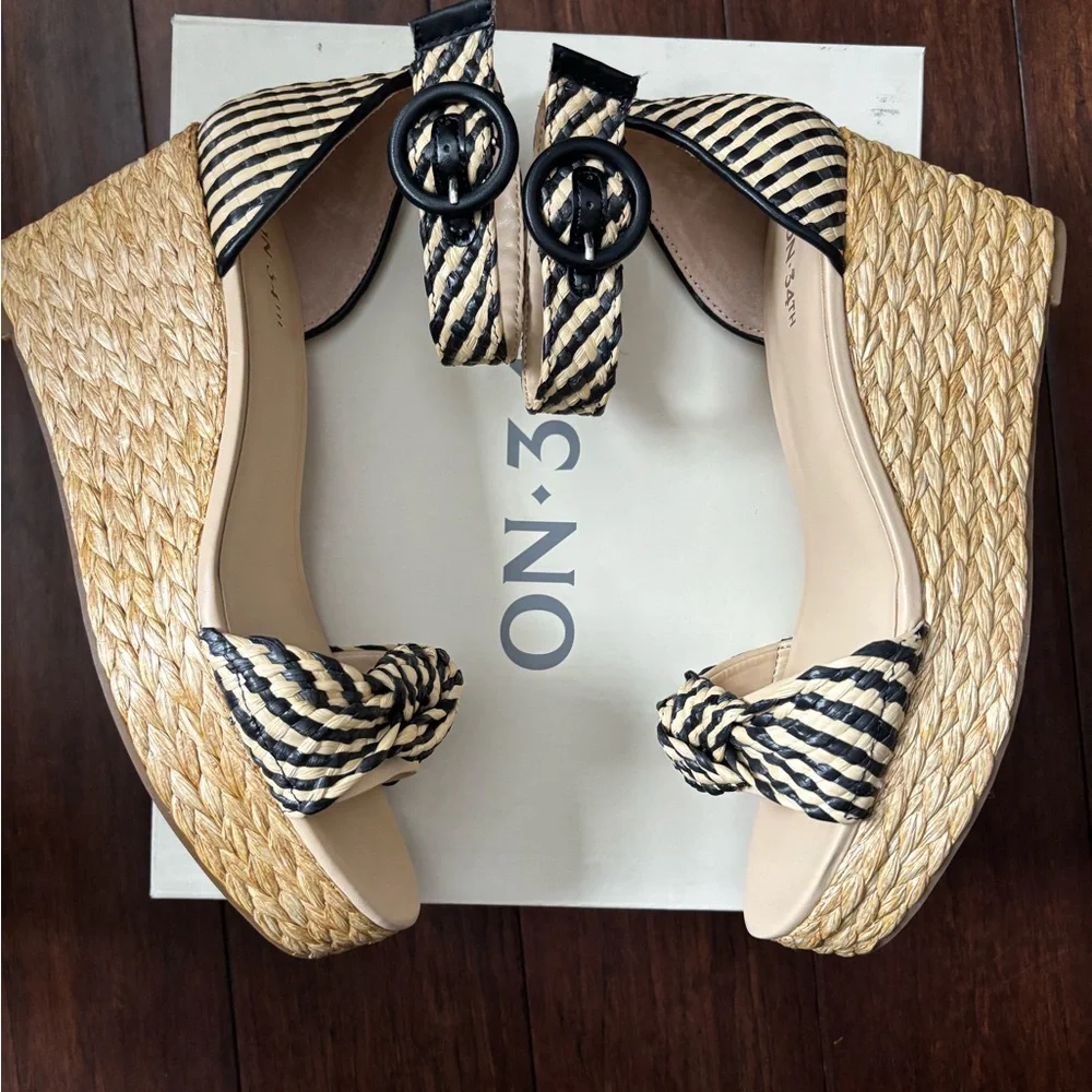 On 34th Women's Nihari Knot Wedge Sandals nwt #17